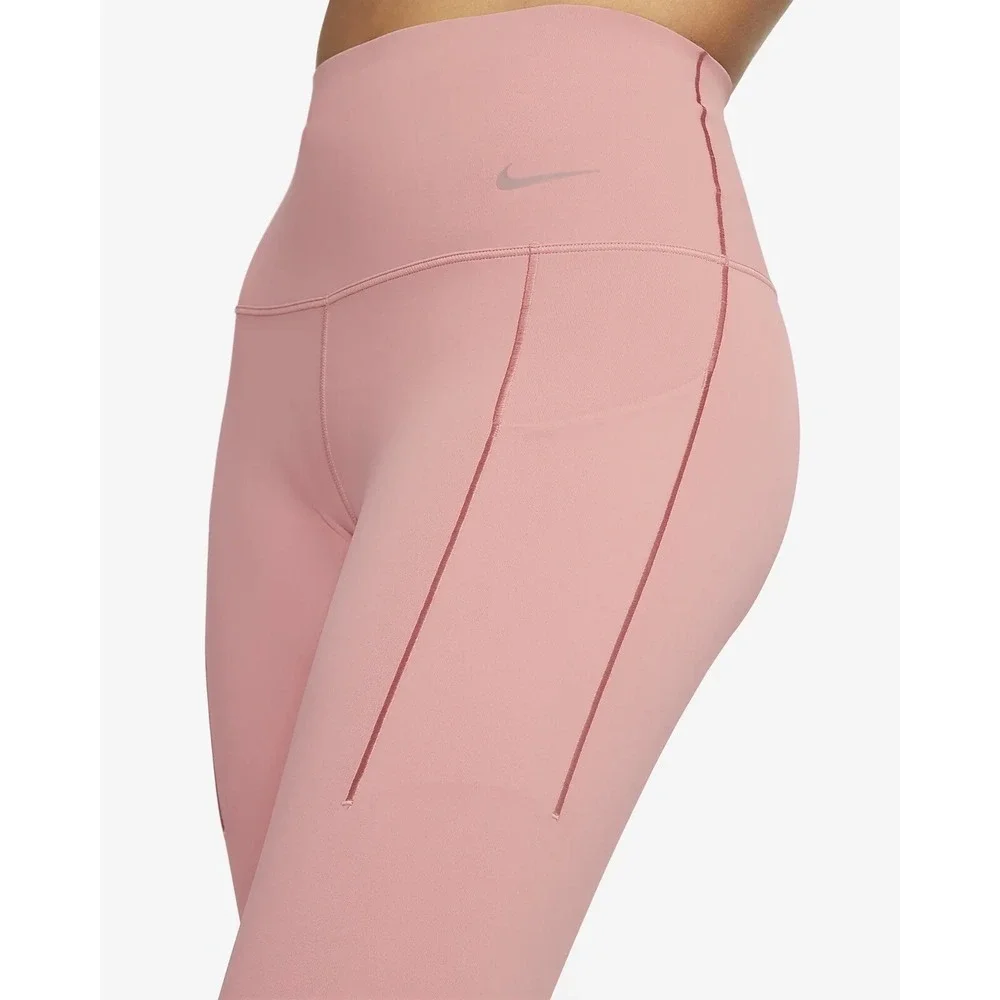 NEW Nike Universa Medium Support High Rise Cropped Leggings Small Pink